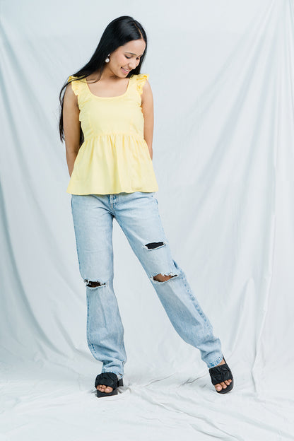 Sunshine Chic: Must-Have Yellow Cotton Top for Effortless Summer Style