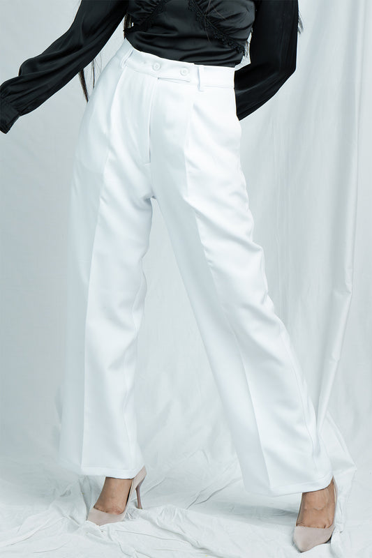 Effortless Elegance: White Straight Trouser for Daily Office Wear