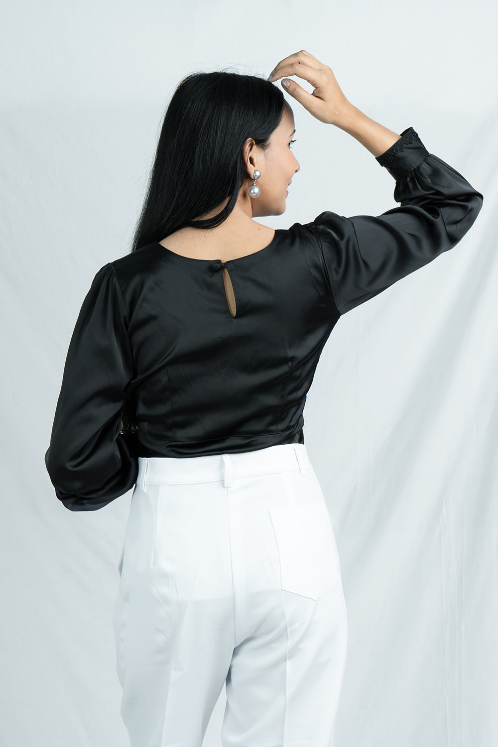 Satin V-Neck Top for Effortless Glamour