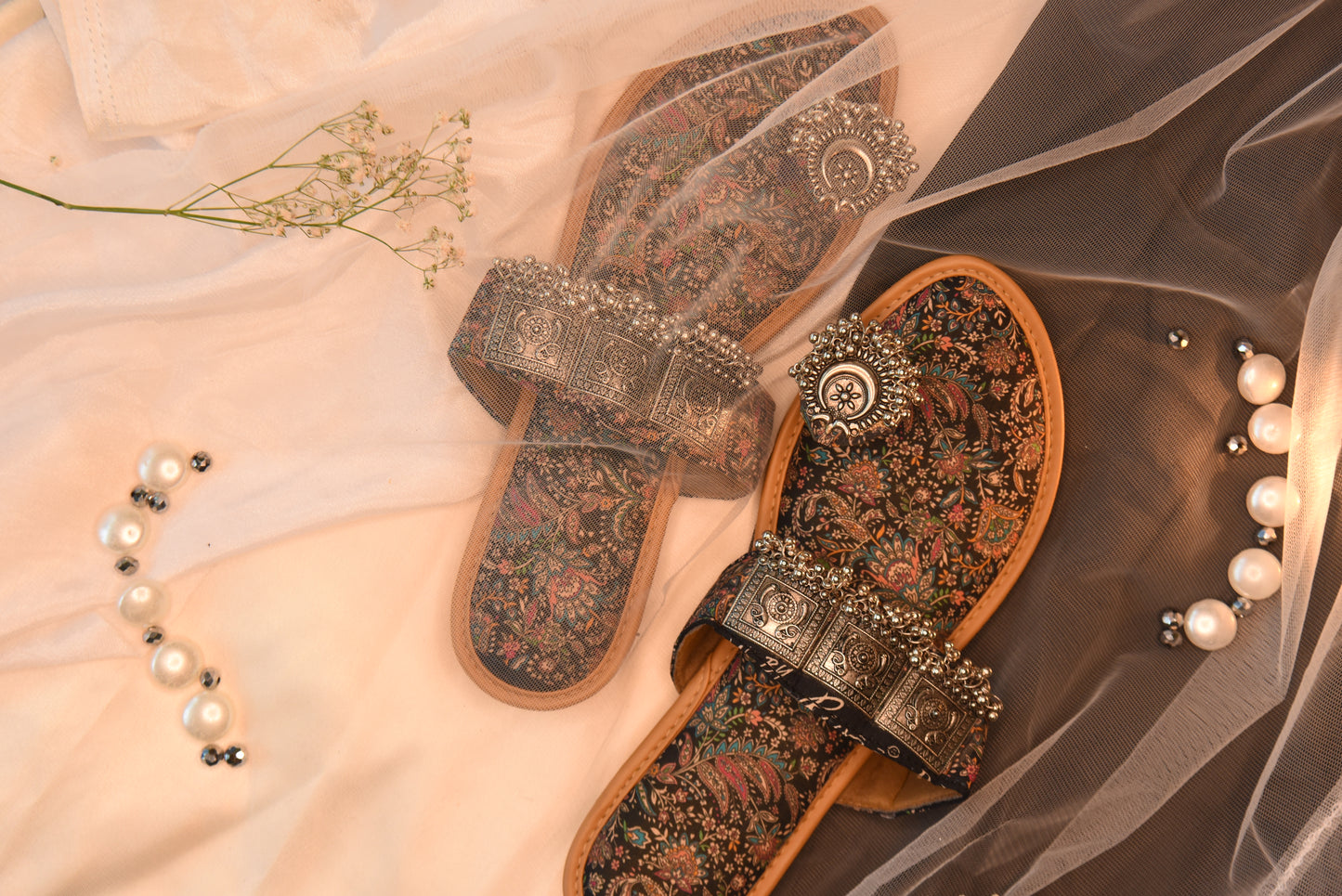 Boho Noir Kolhapuri Chappals