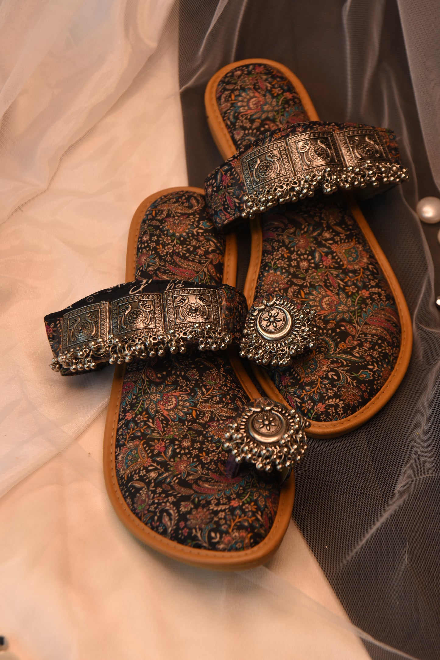 Boho Noir Kolhapuri Chappals